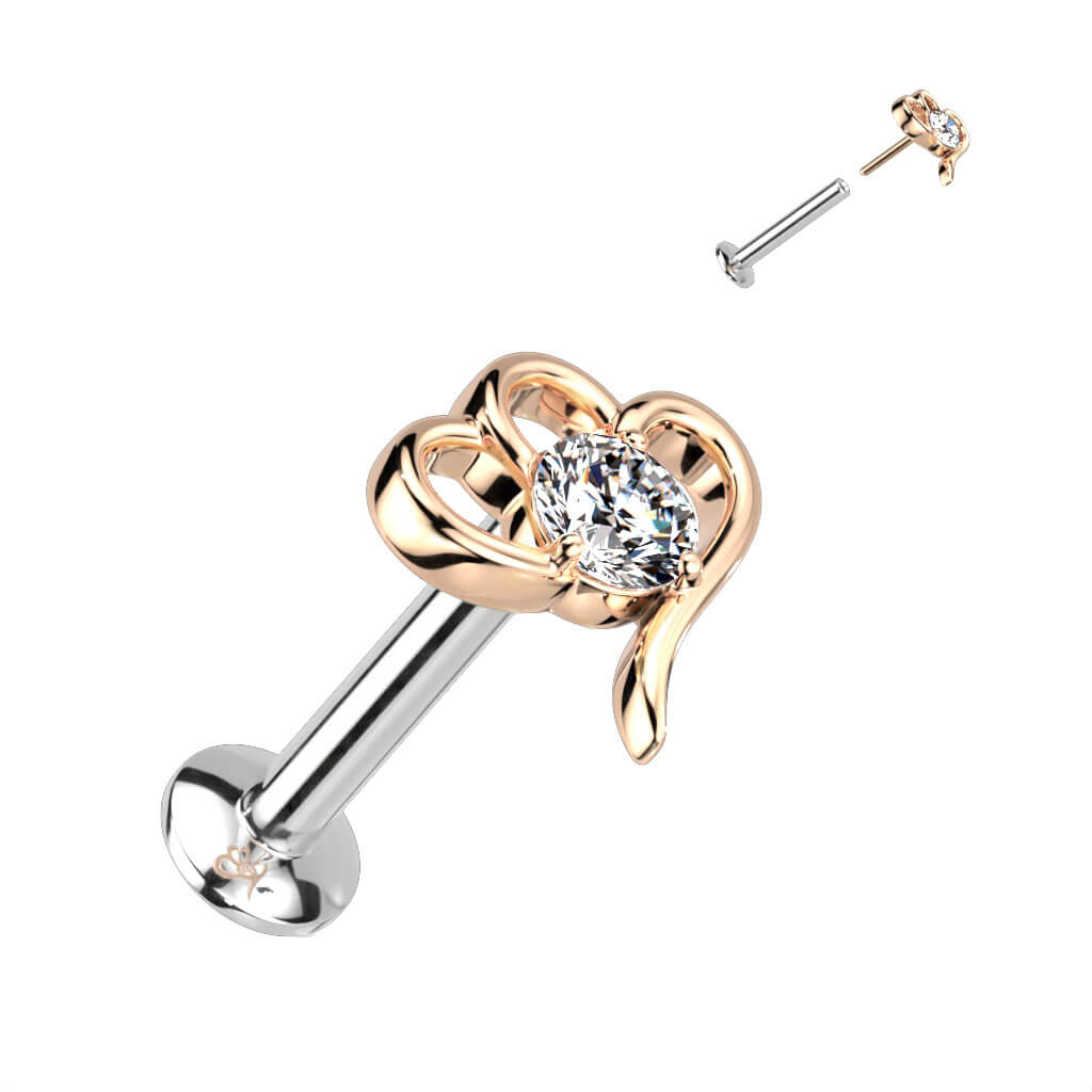 Labret Cœurs Zircone Enfoncer - Image 5