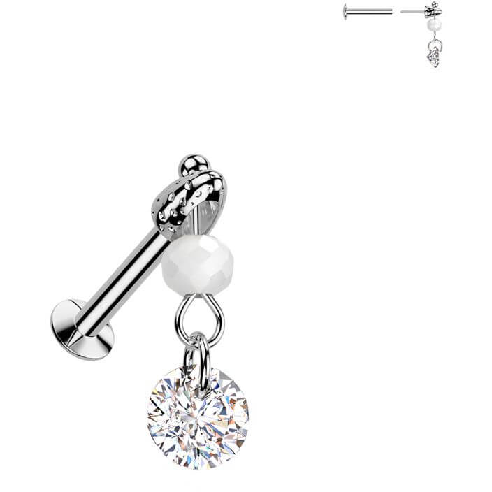 Labret perle de verre en zircone pendante Enfoncer - Image 4