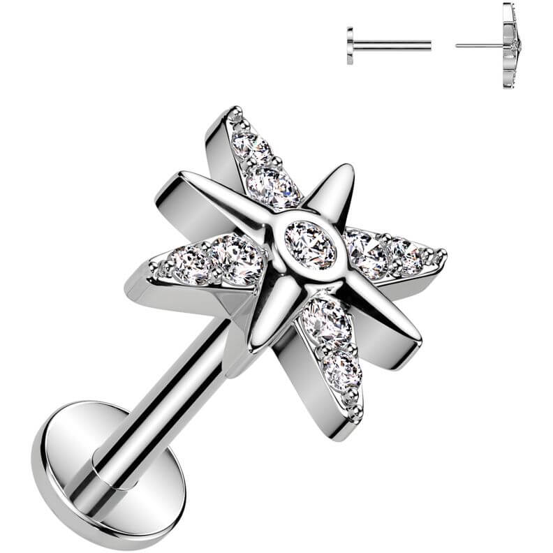Labret étoile zircone Enfoncer - Image 4