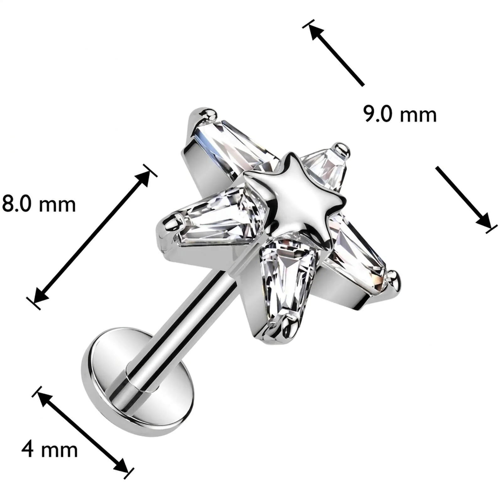 Labret étoile zircone Enfoncer - Image 2