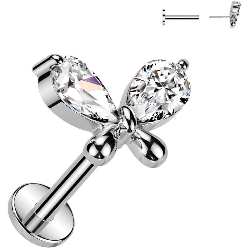 Labret papillon zircone Enfoncer - Image 4