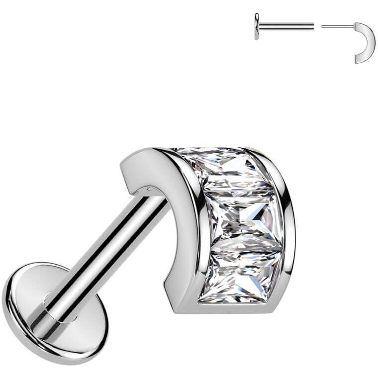 Labret fer à cheval zircone Enfoncer - Image 4