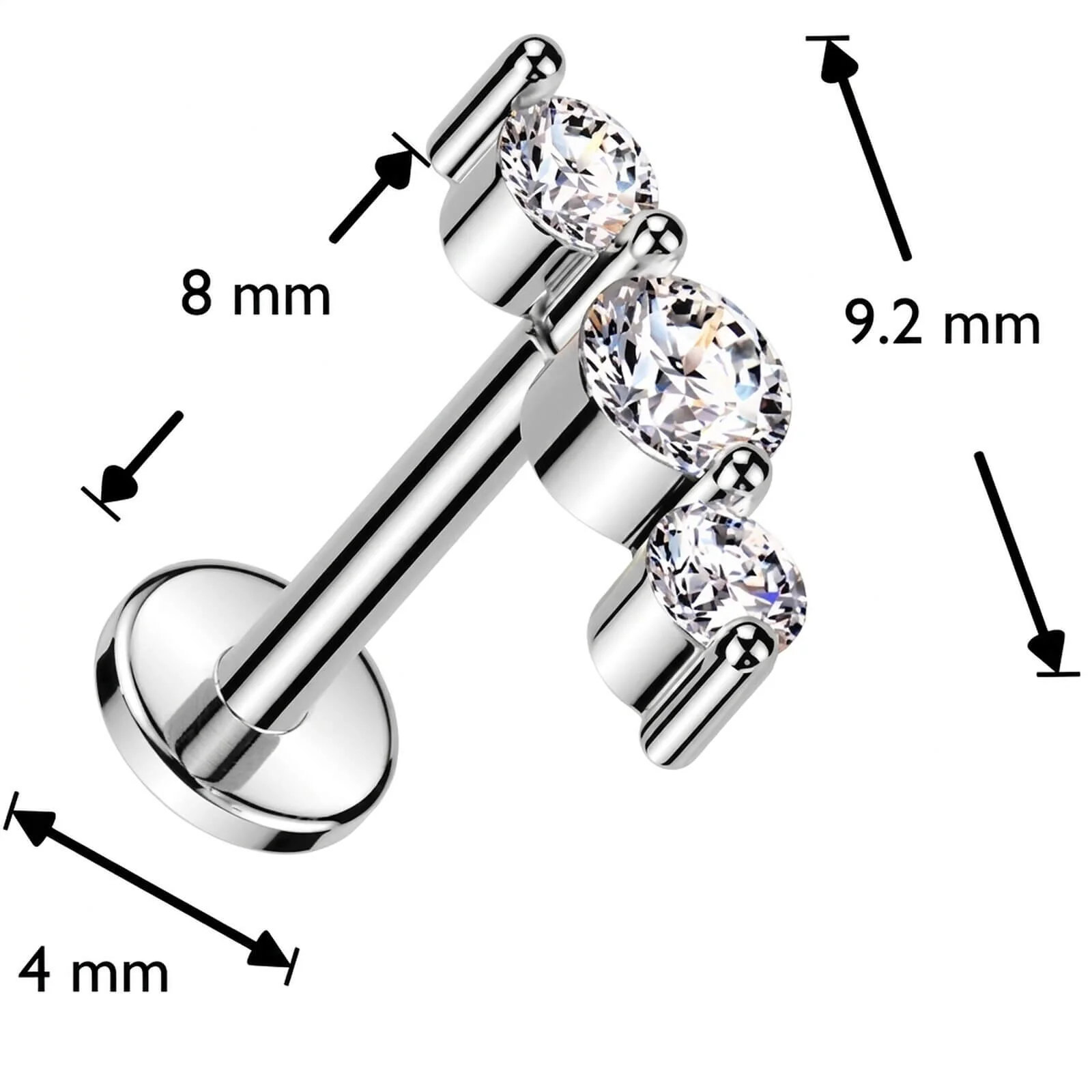 Labret 3 zirconias Enfoncer - Image 2