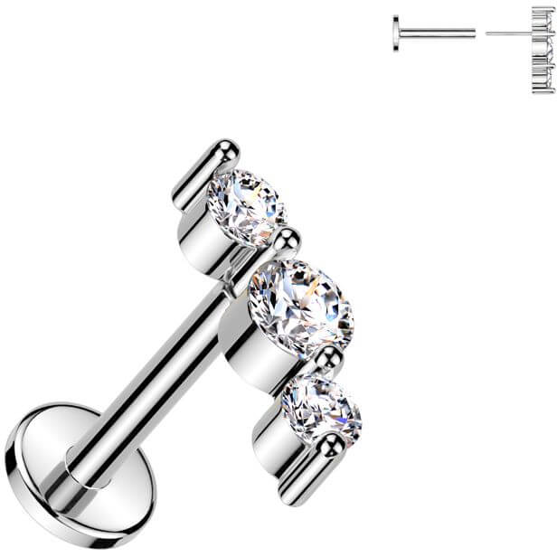 Labret 3 zirconias Enfoncer - Image 4