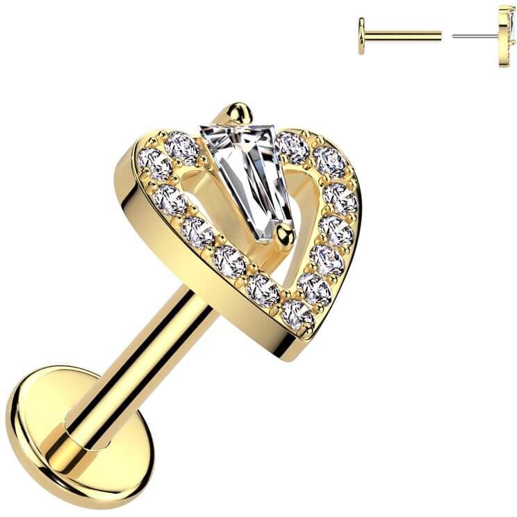 Labret cœur zircone Enfoncer - Image 3