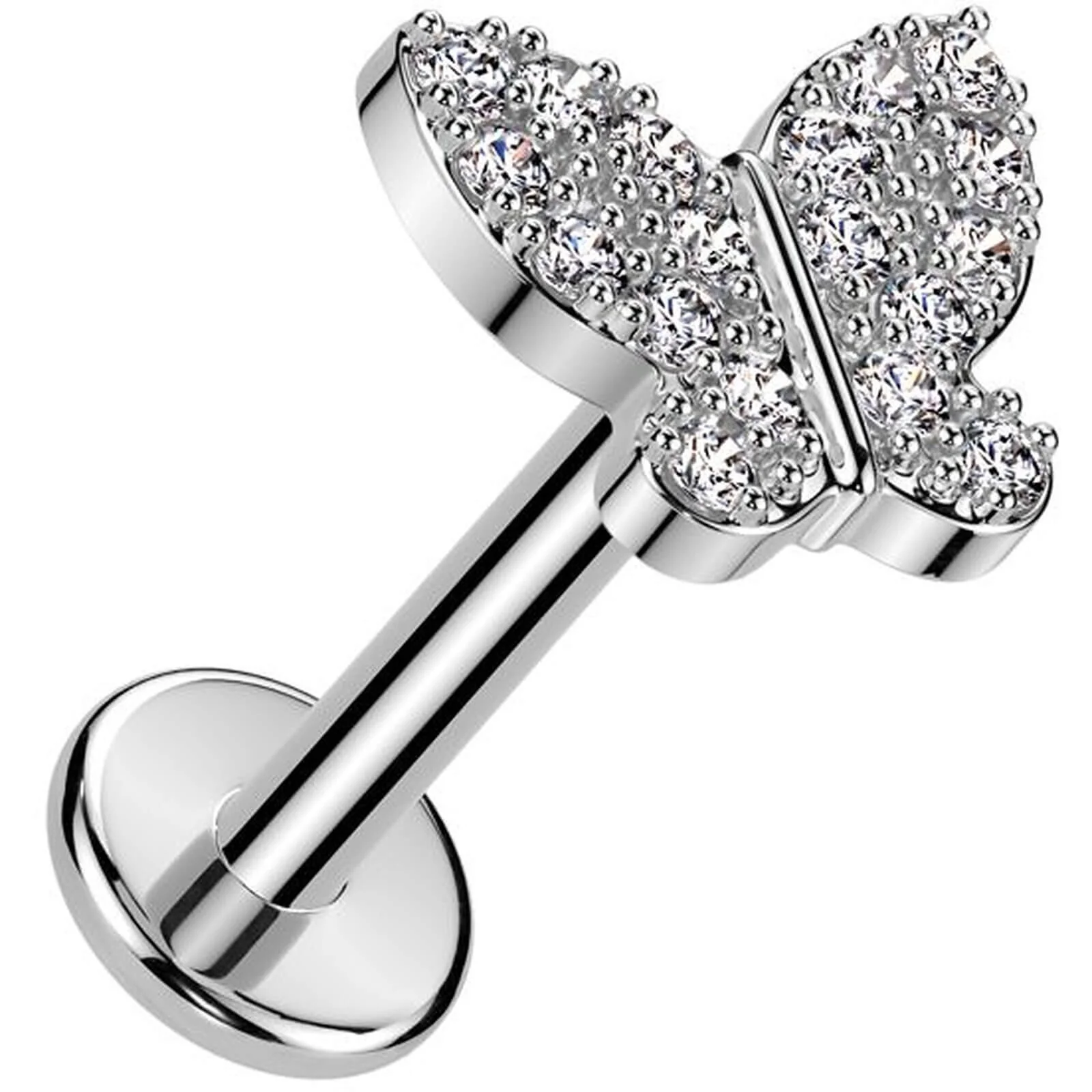 Labret papillon zircone Enfoncer