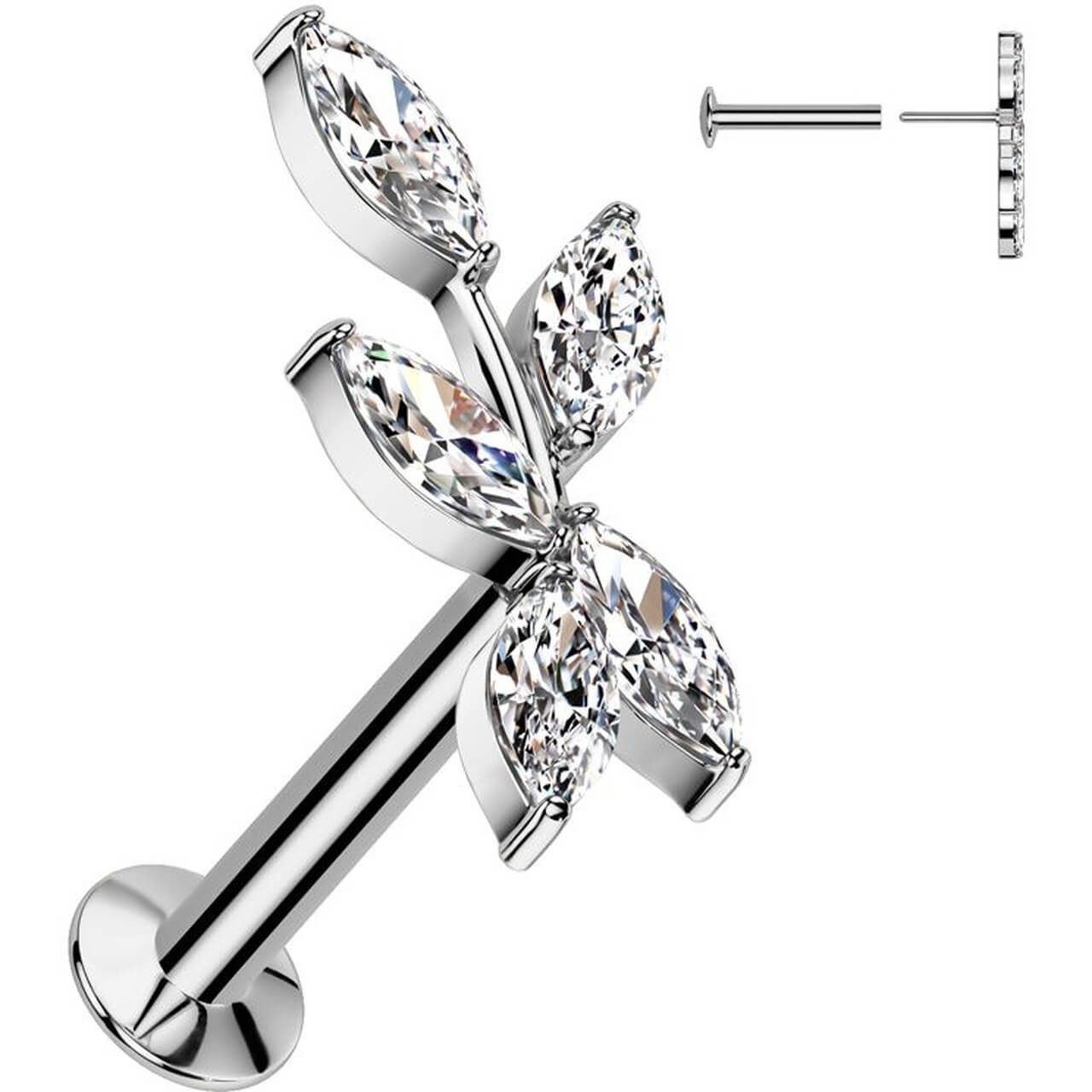 Labret branche abstraite zircone Enfoncer - Image 4