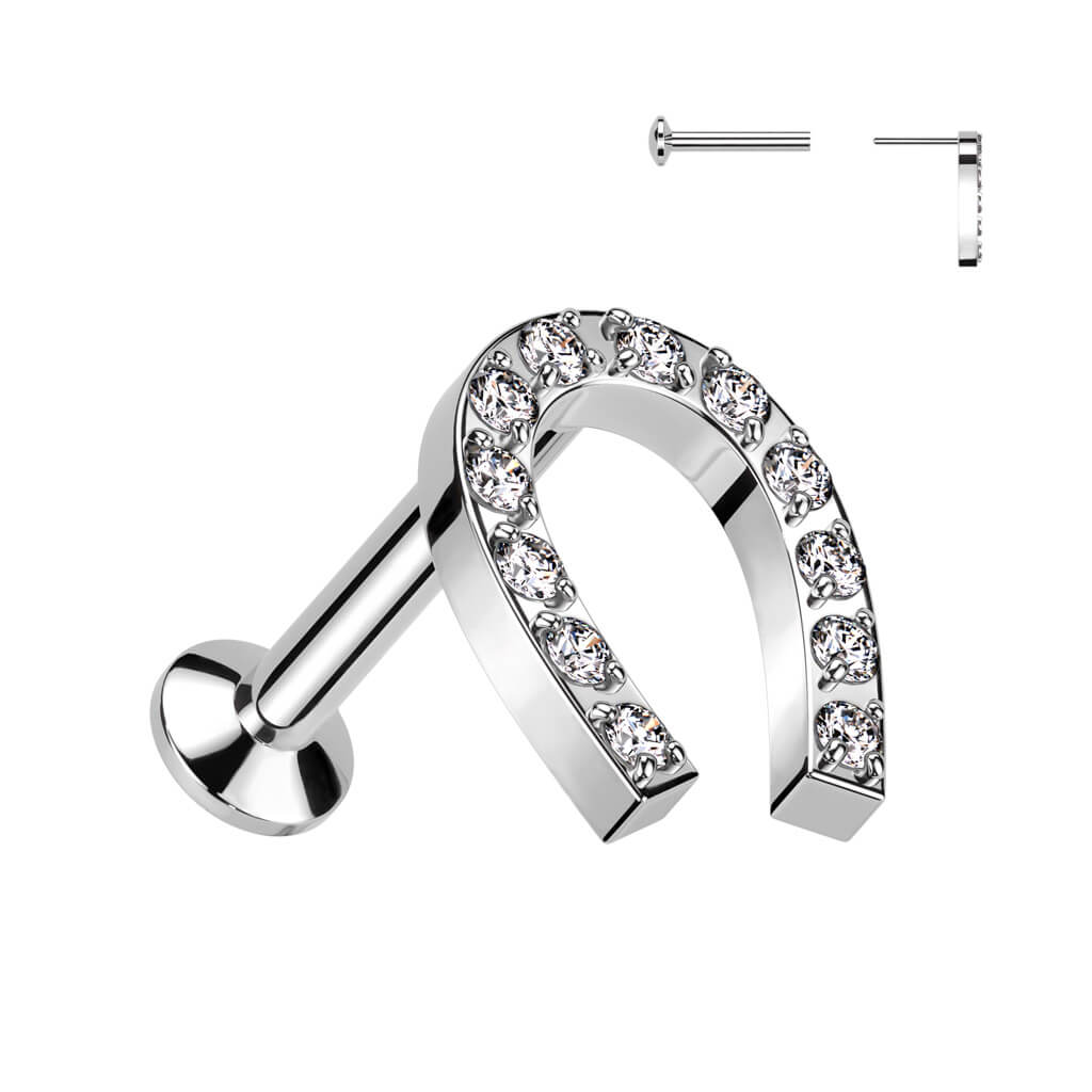 Labret Fer À Cheval Zircone Enfoncer - Image 4