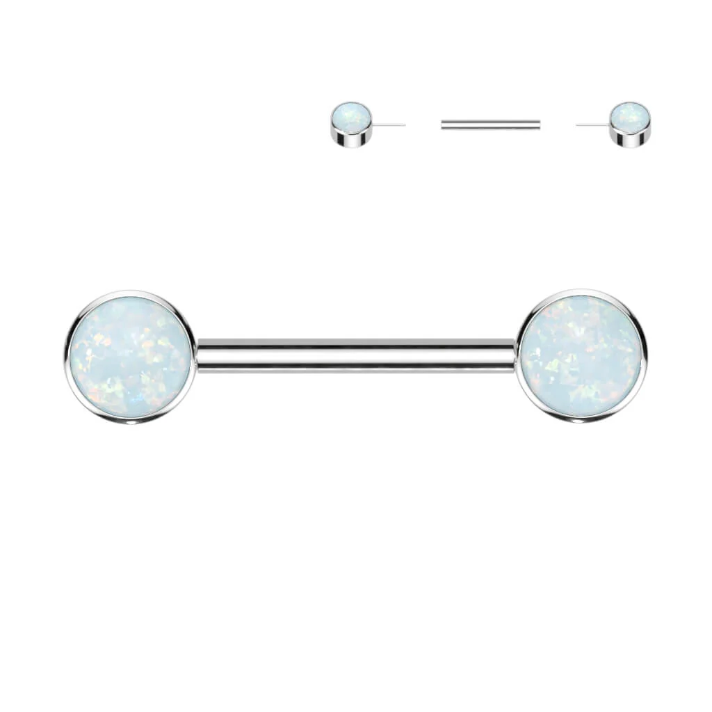 Titane Téton Opale Plate Argent Enfoncer - Image 4