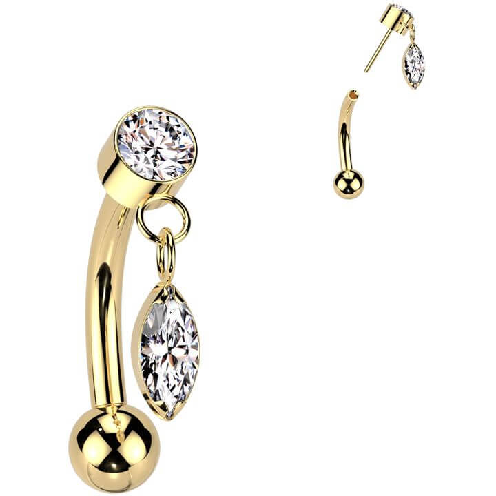 Titane Barre Courbée pendentif zircone Enfoncer - Image 3