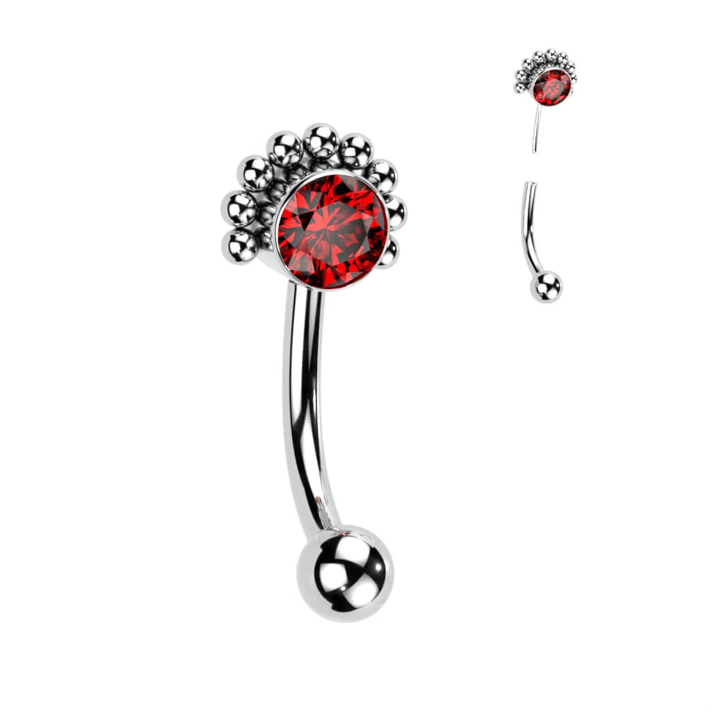 Titane Sourcil Zircone Opale Argent Enfoncer - Image 9