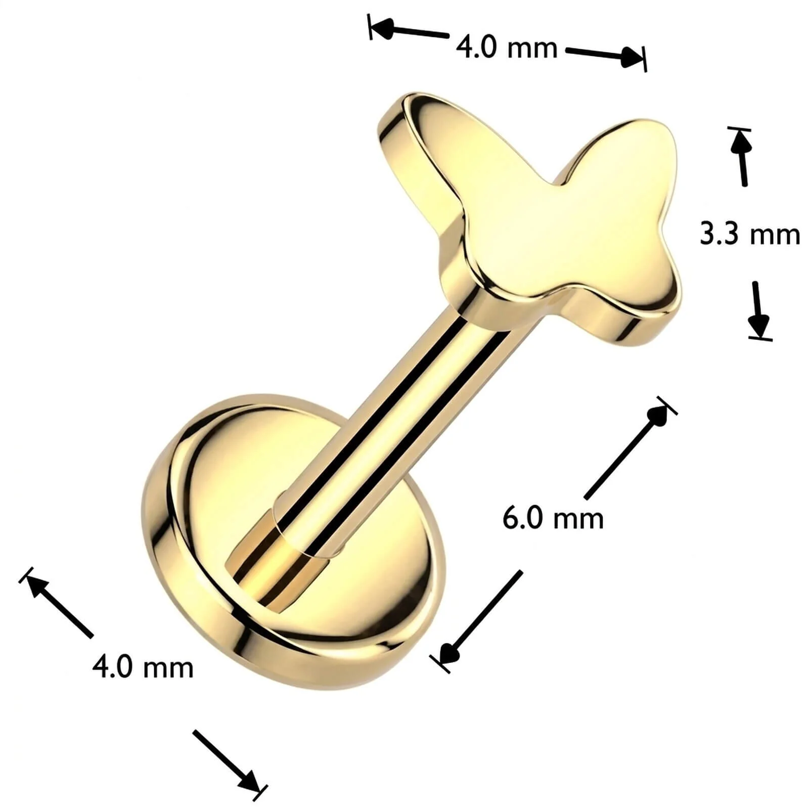 Titane Labret papillon Enfoncer - Image 2