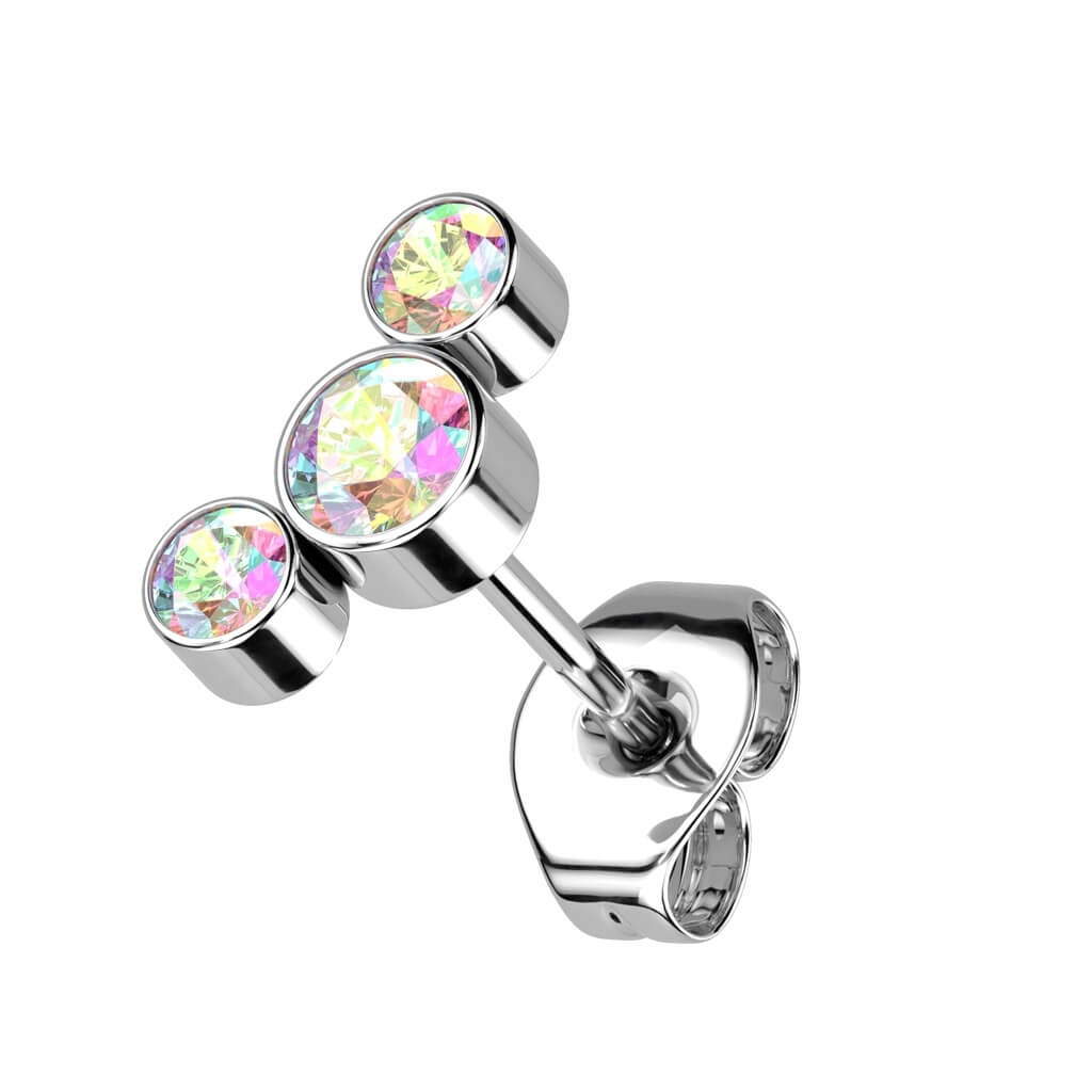 Titane Bouton d'Oreille 3 Zircone - Image 2