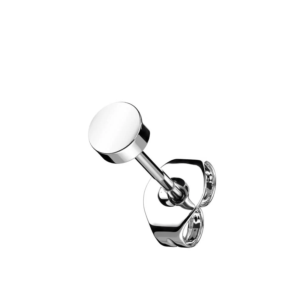 Titane Bouton d'Oreille Rond Plate Argent - Image 2