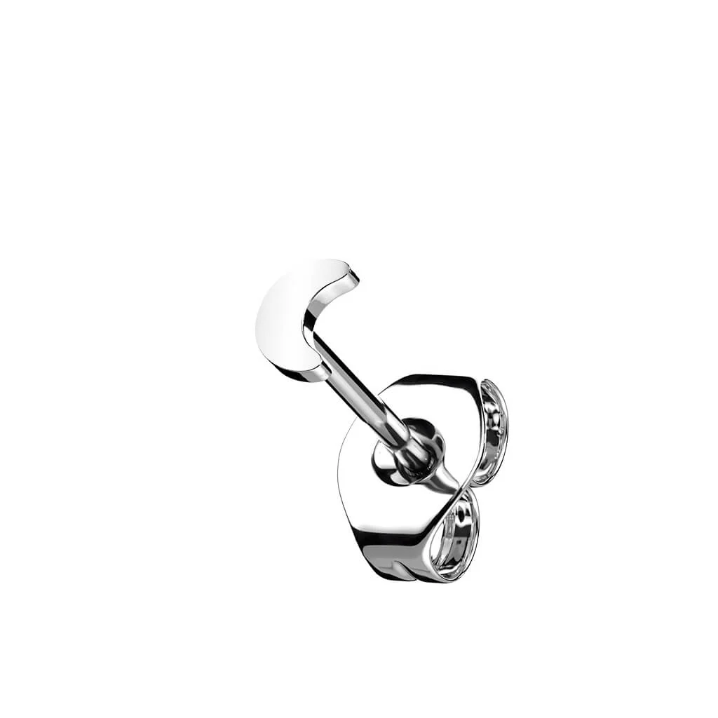 Titane Bouton d'Oreille Lune Plate Argent - Image 2