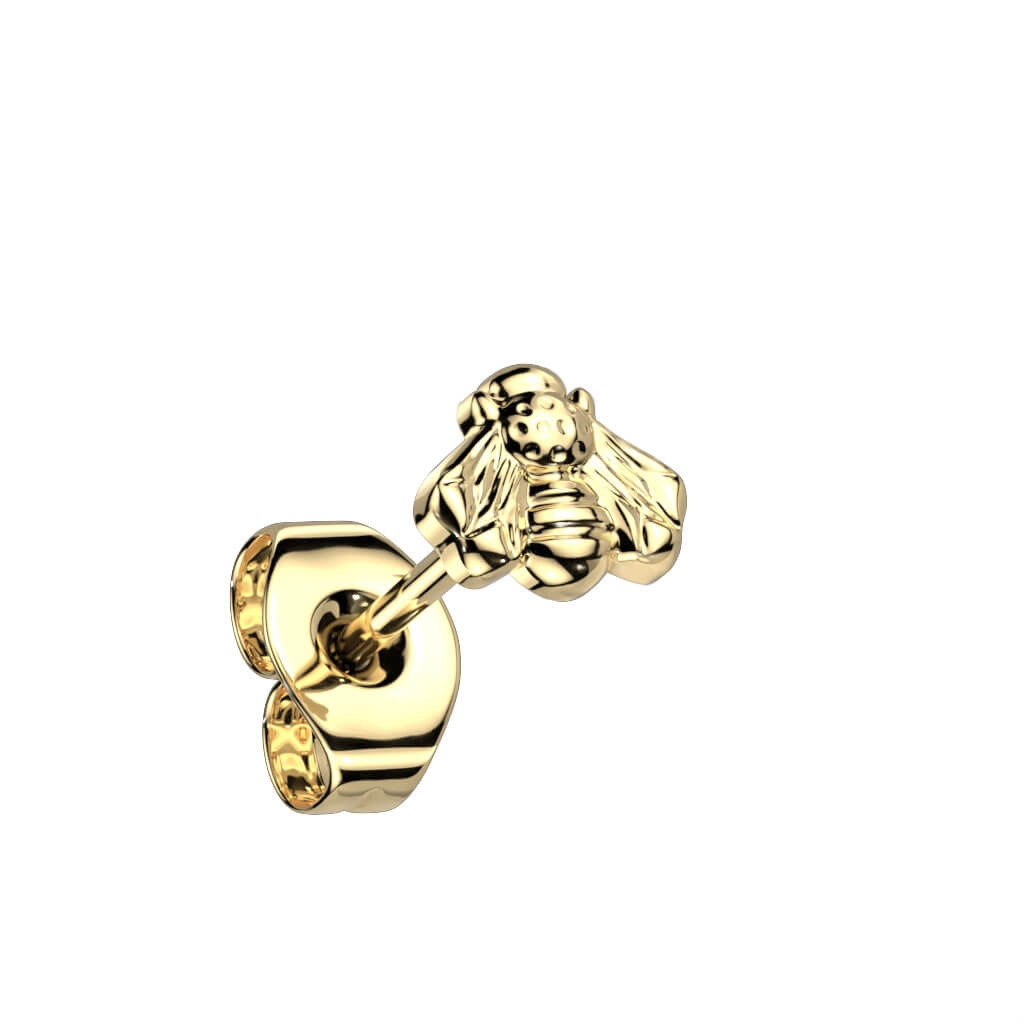 Titane Bouton d'Oreille Abeille Or Argent - Image 2