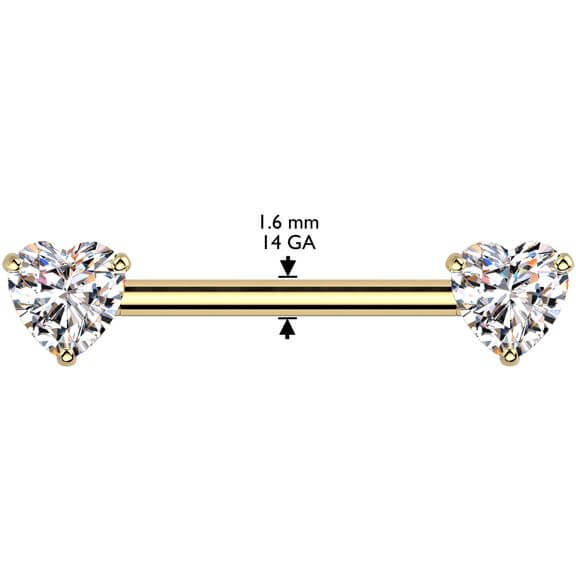 Titane Téton double cœur zircone Enfoncer - Image 2