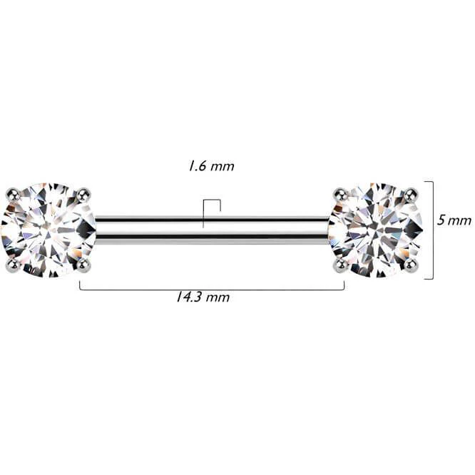 Titane Téton Zircone Serti Griffe Enfoncer - Image 2