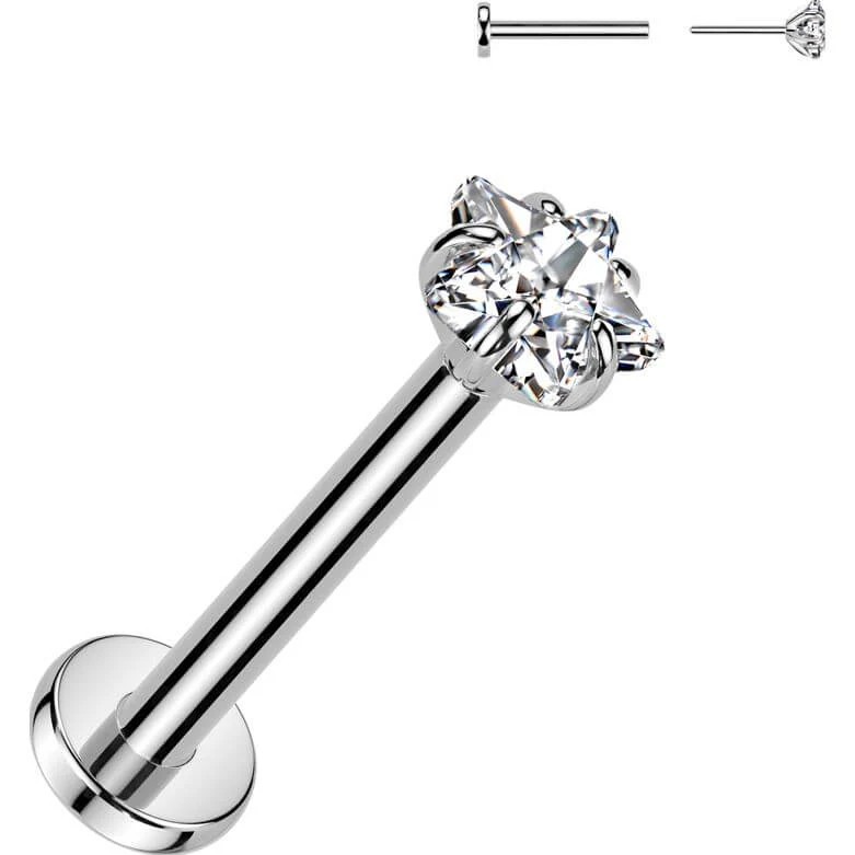 Titane Labret étoile zircone Enfoncer - Image 4