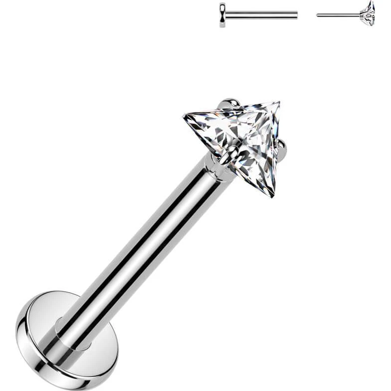Titane Labret triangle zircone Enfoncer - Image 4