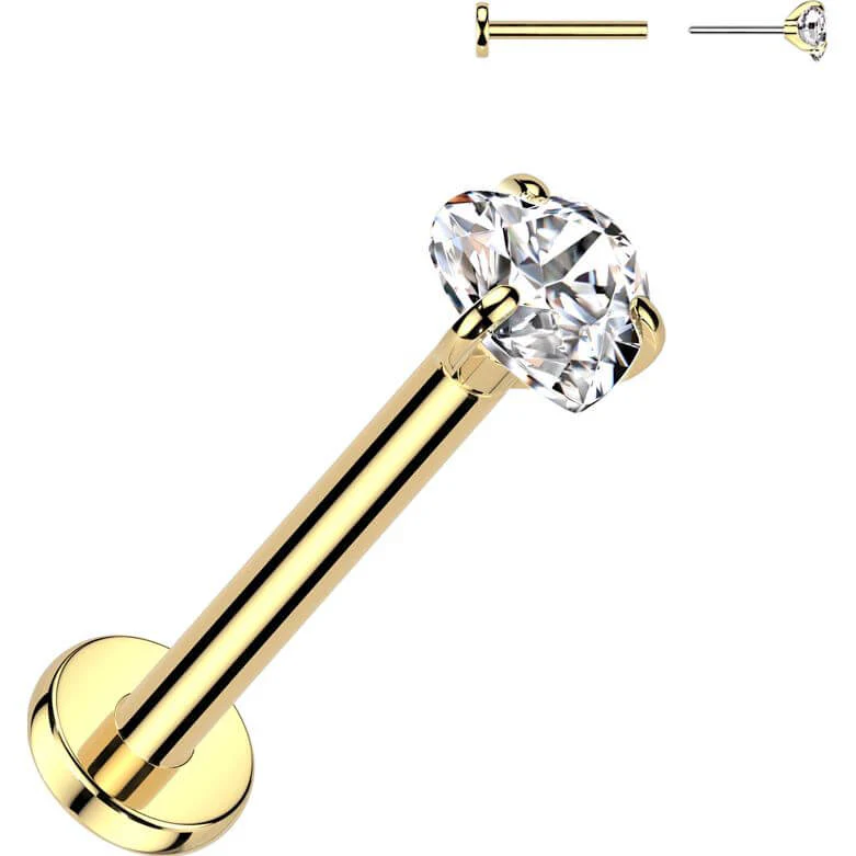 Titane Labret cœur zircone Enfoncer - Image 3