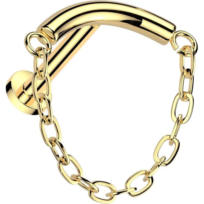 Titane Labret barre d'appui courbée à maillons de chaîne Enfoncer - Image 5