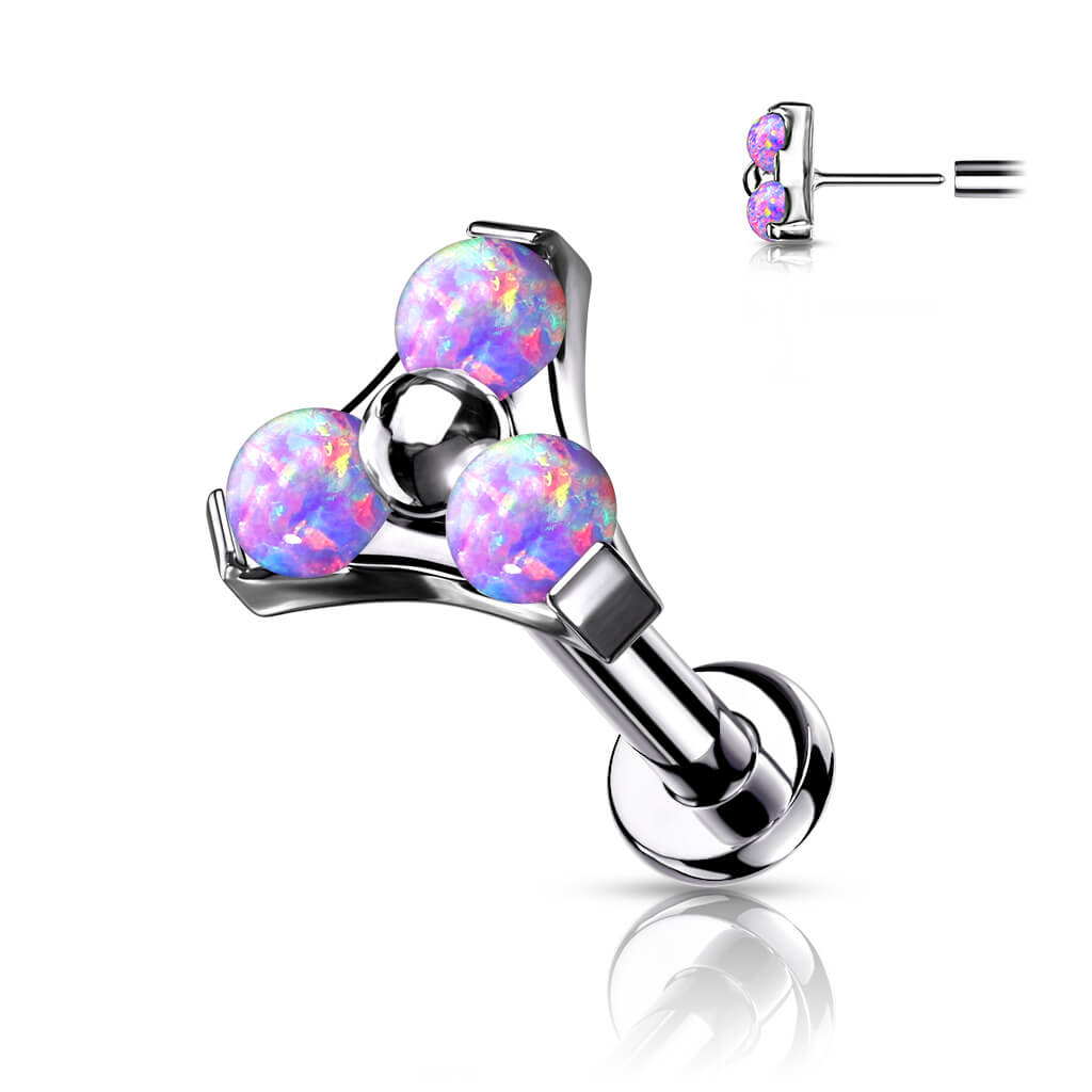 Titane Labret Triangle Opale Argent Enfoncer - Image 8