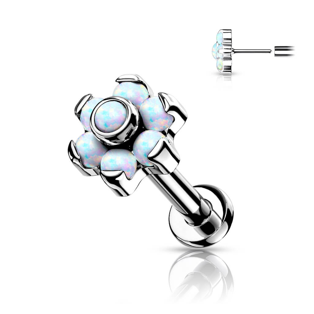 Titane Labret Fleur Opale Argent Enfoncer - Image 4