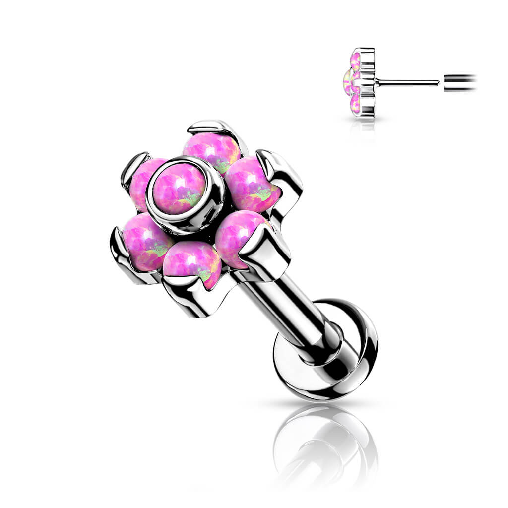 Titane Labret Fleur Opale Argent Enfoncer - Image 6