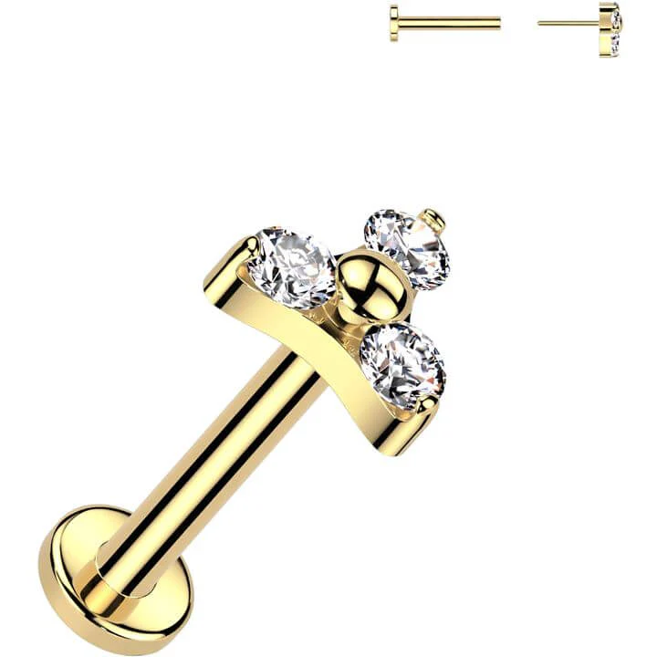 Titane Labret Trinity zircone Enfoncer - Image 3
