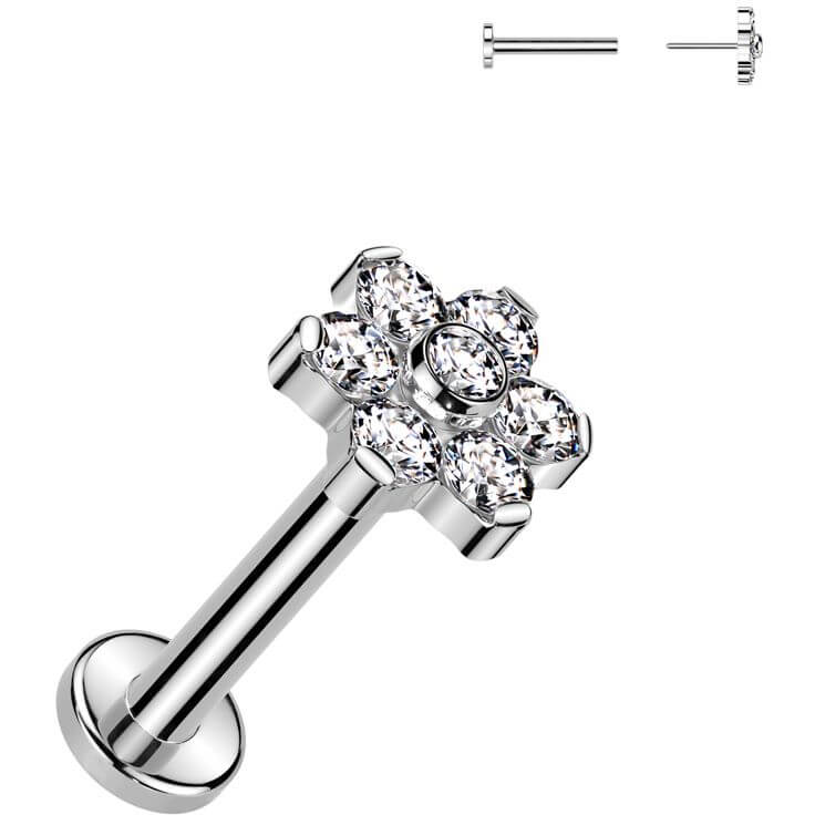 Titane Labret Fleur zircone Enfoncer - Image 4
