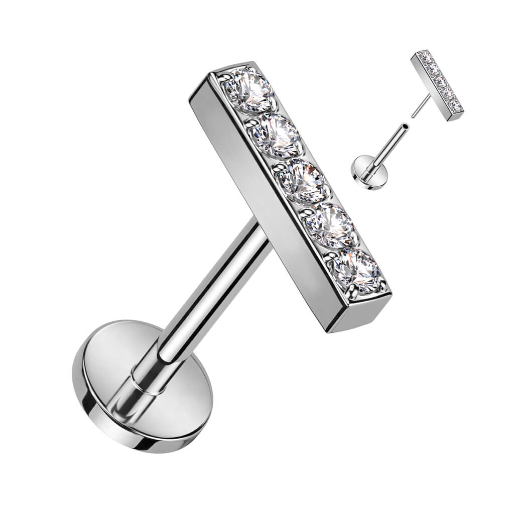 Titane Labret Barre 5 Zircone Enfoncer - Image 2