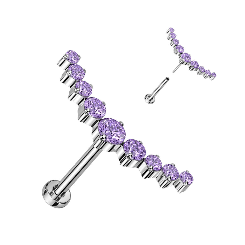 Titane Labret Courbe Zircone Enfoncer - Image 2