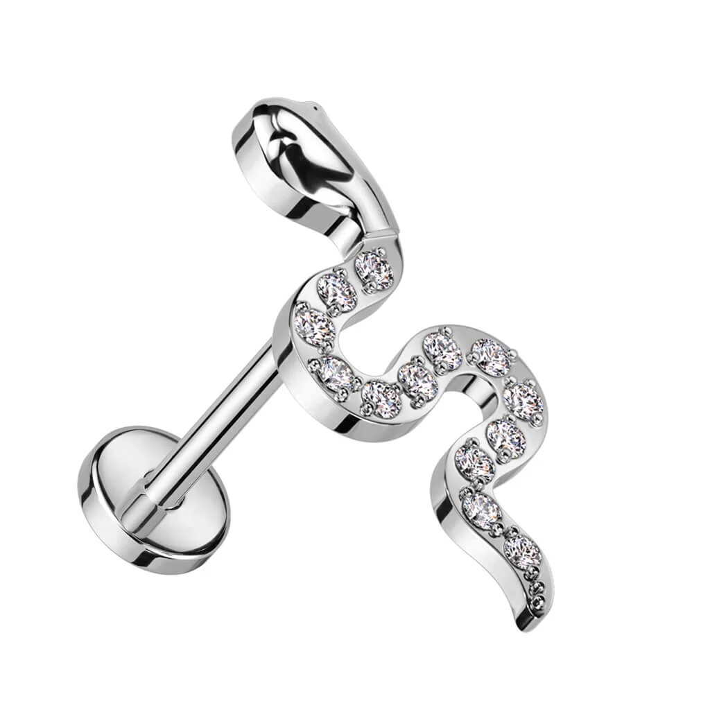 Titane Labret Serpent Zircone Enfoncer - Image 2