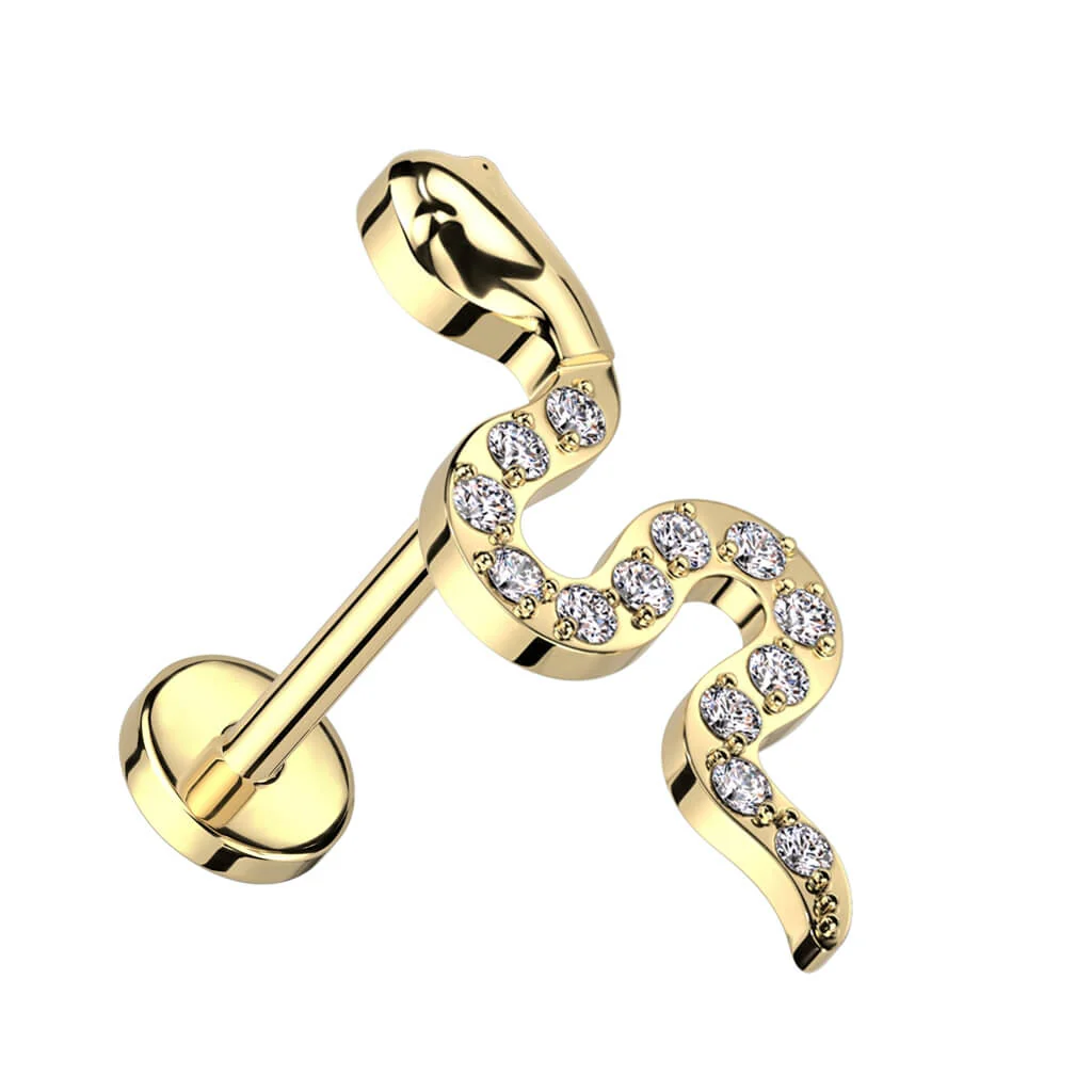 Titane Labret Serpent Zircone Enfoncer - Image 3