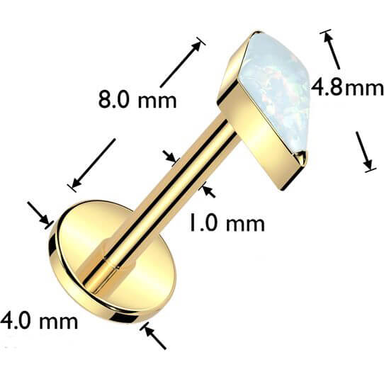 Titane Labret pierre naturelle zirconite opale taillée en diamant Enfoncer - Image 2