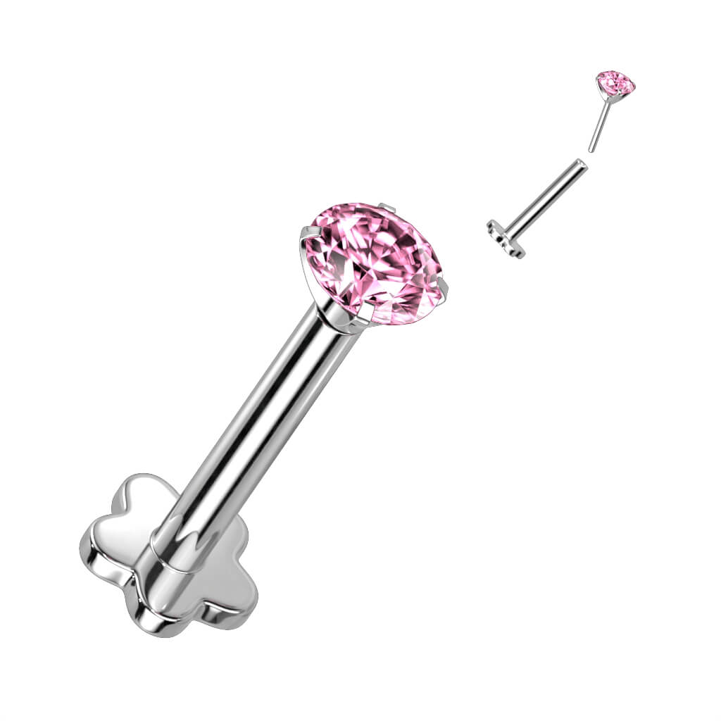 Titane Labret Zircone Base Fleur Enfoncer - Image 10