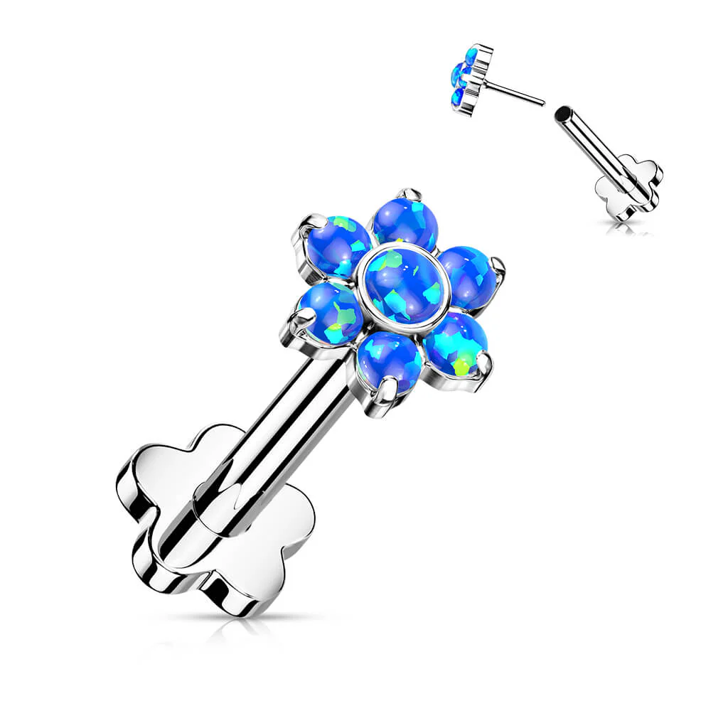 Titane Labret Fleur Opale Base Fleur Enfoncer - Image 2