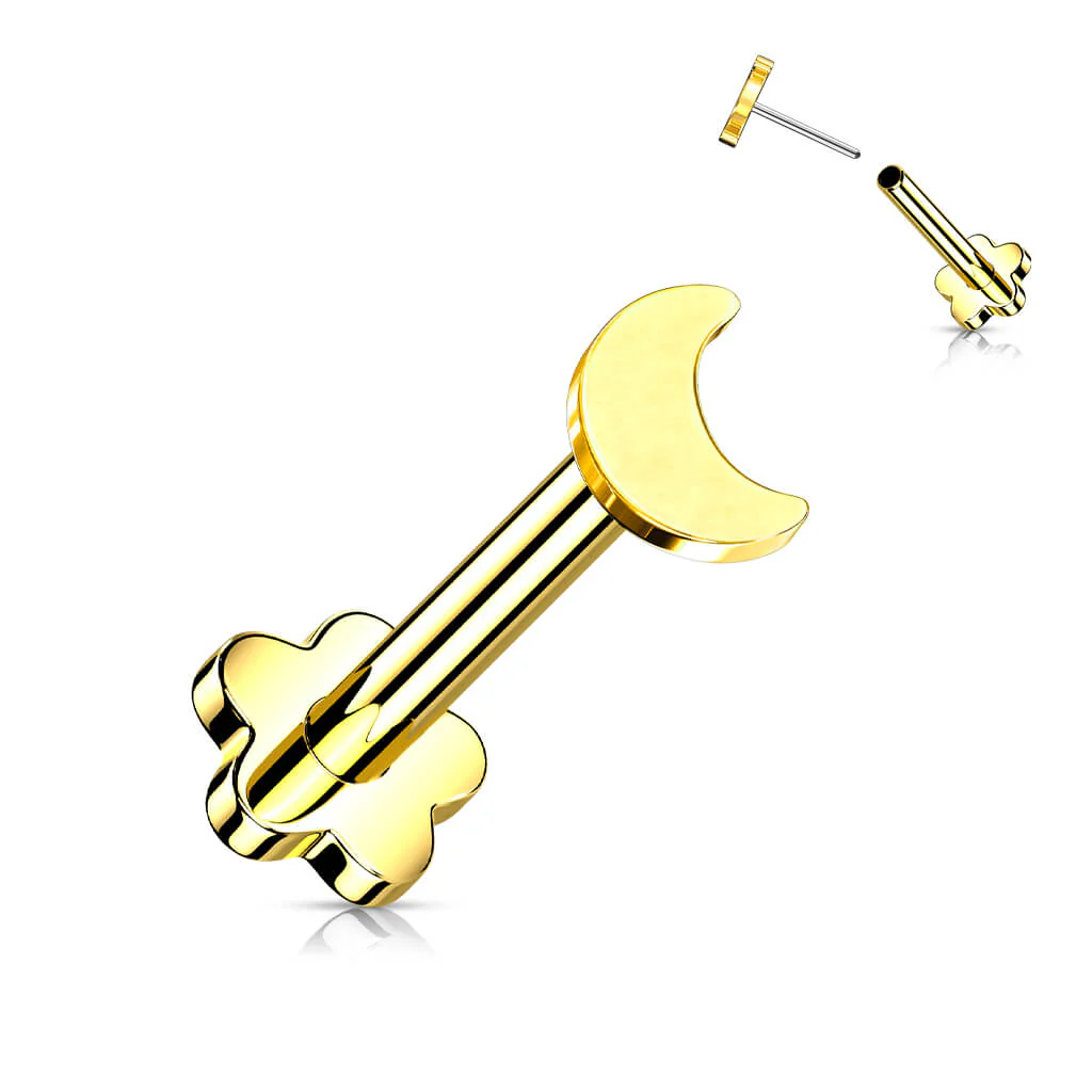 Titane Labret Lune Base Fleur Enfoncer - Image 2