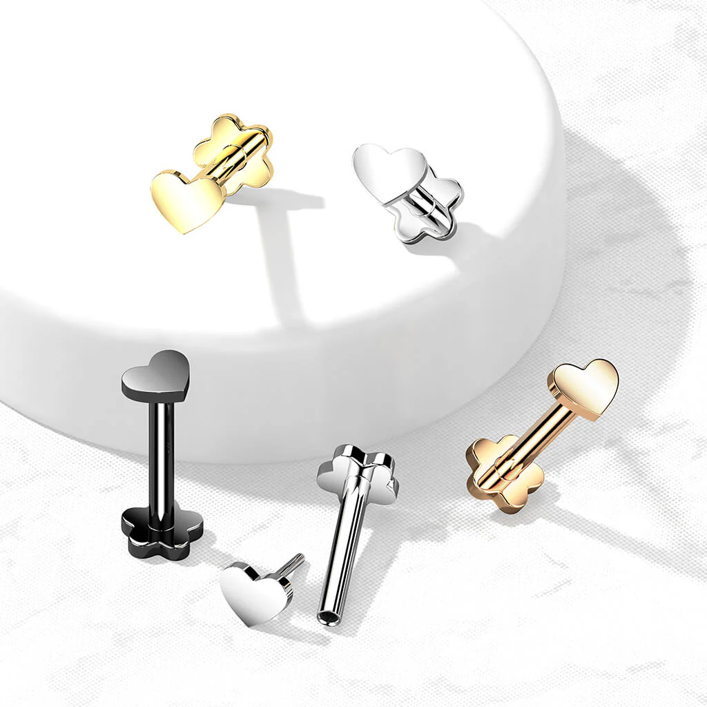 Titane Labret Cœur Base Fleur Enfoncer - Image 7