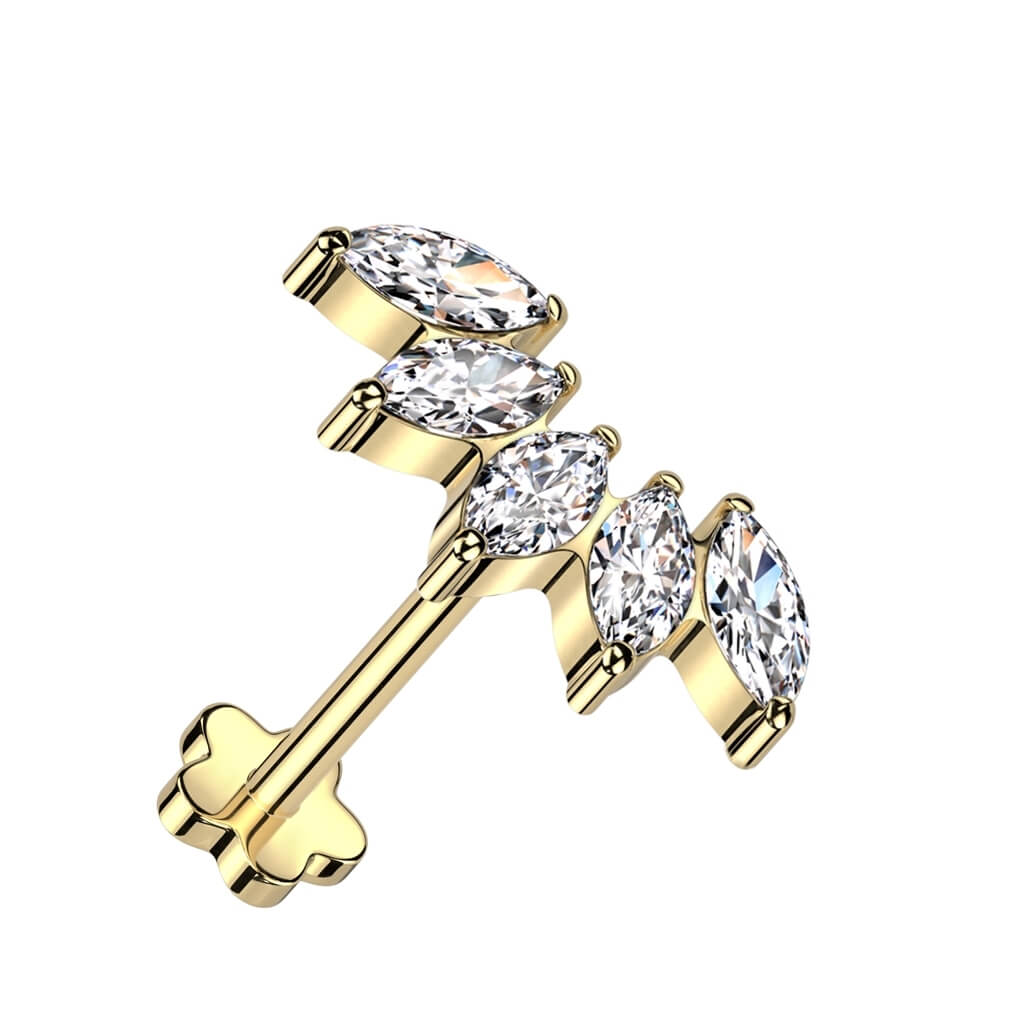 Titane Labret Éventail Marquise Zircone Enfoncer - Image 3