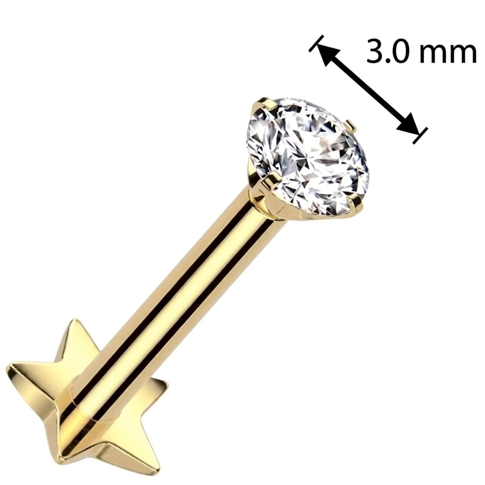 Titane Labret zircone base étoilée Enfoncer - Image 2