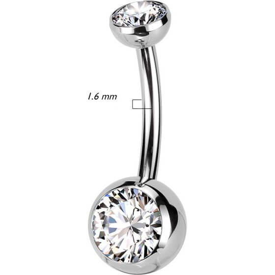 Titane Piercing Nombril Zircone Serti Clos Enfoncer - Image 2