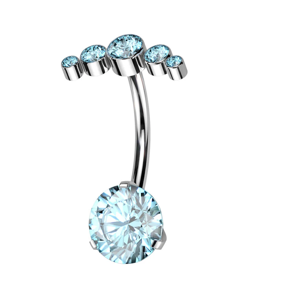 Titane Piercing Nombril Éventail Zirconia Enfoncer - Image 5