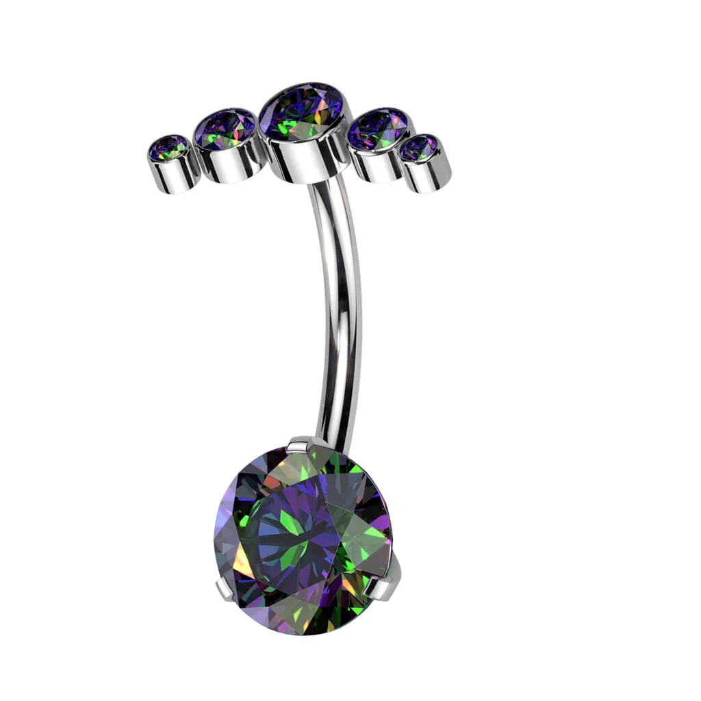 Titane Piercing Nombril Éventail Zirconia Enfoncer - Image 6