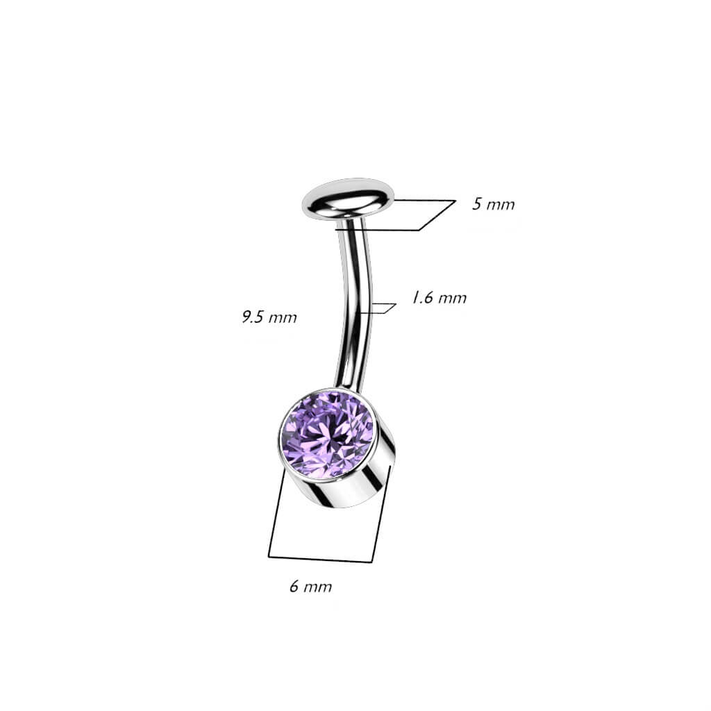 Titane Piercing Nombril Zircone Serti Clos Enfoncer - Image 3
