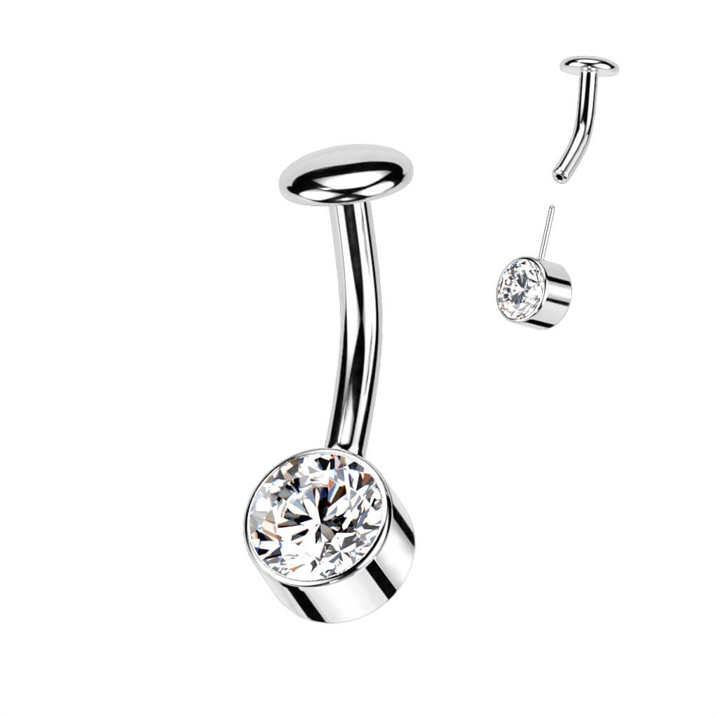 Titane Piercing Nombril Zircone Serti Clos Enfoncer - Image 6