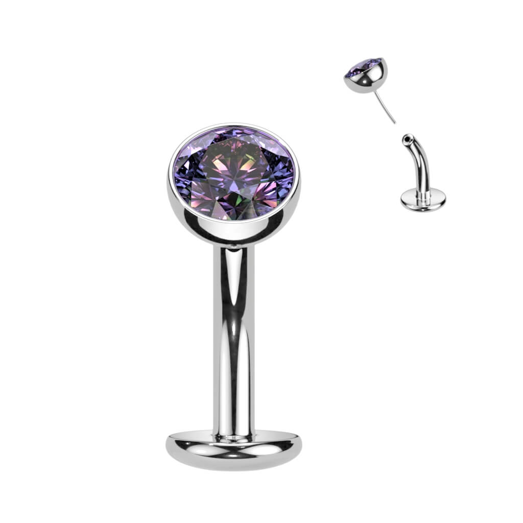 Titane Piercing Nombril Hémisphère Zircone Enfoncer - Image 8