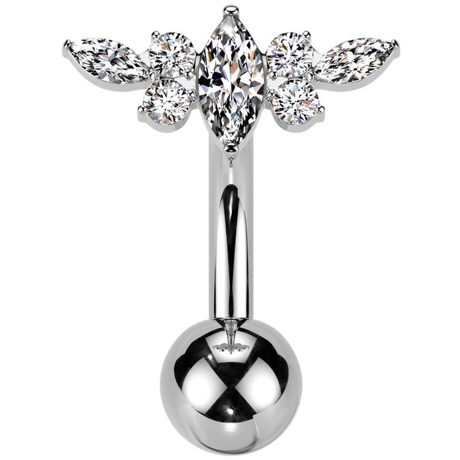 Titane Piercing Nombril zircones Enfoncer
