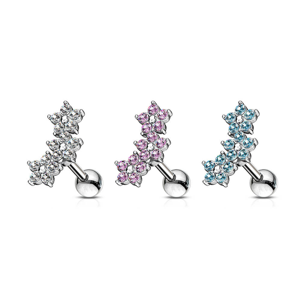 Barre Fleur Zircone Argent - Image 5